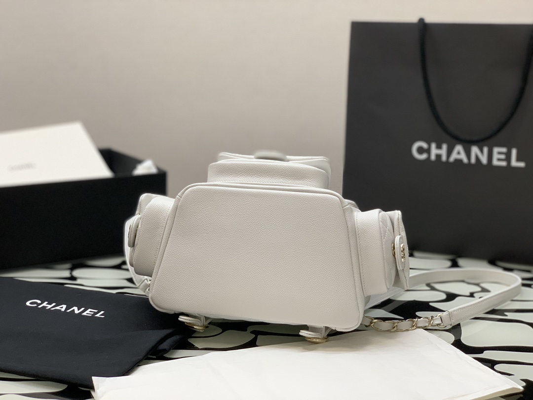 シャネル CHANEL限定 スーパーコピー バッグ レザー ホワイト 軽量 リュック 人気_4