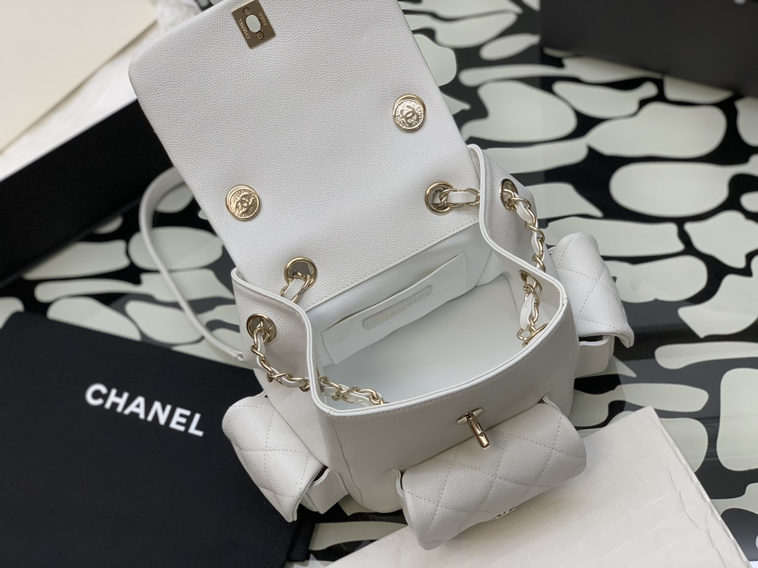 シャネル CHANEL限定 スーパーコピー バッグ レザー ホワイト 軽量 リュック 人気_5