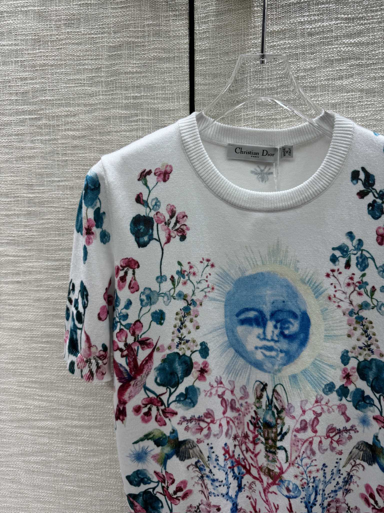 新作入荷 格安レディースディオール 半袖 スーパーコピー花柄のニットTシャツ 快適な素材 丸首 上品_3