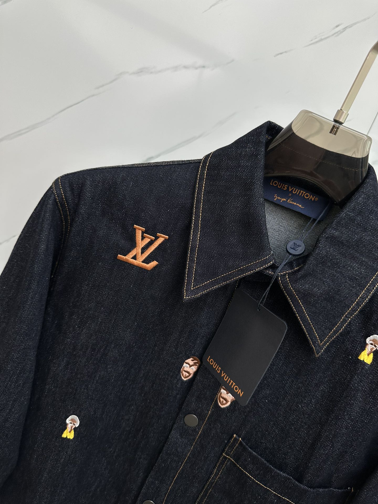 品質保証新作登場 ルイヴィトンアウターコピー 刺繍付き デニムシャツジャケット_7